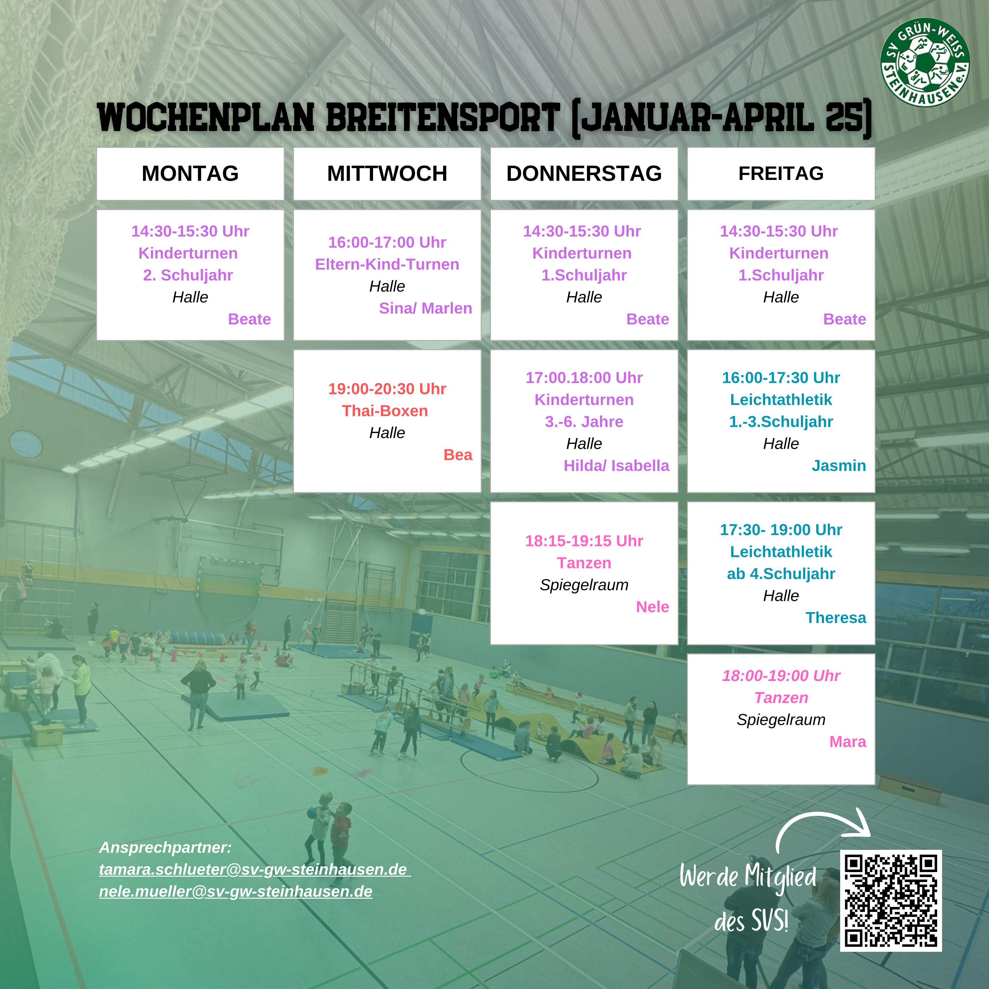 Wochenplan Breitensport
